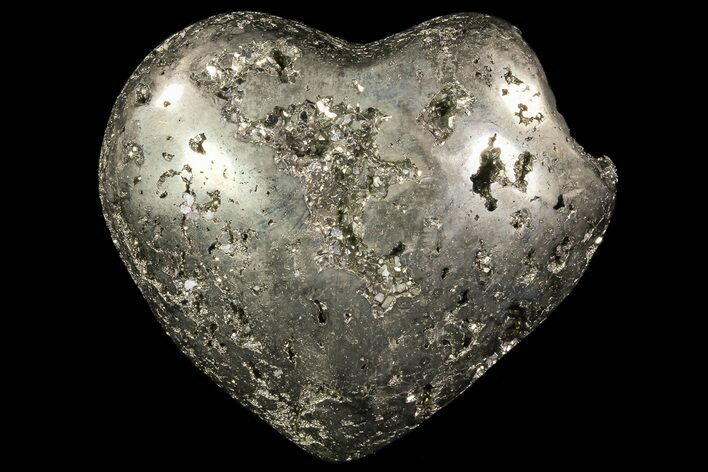 Polished Pyrite Heart - Peru #66483